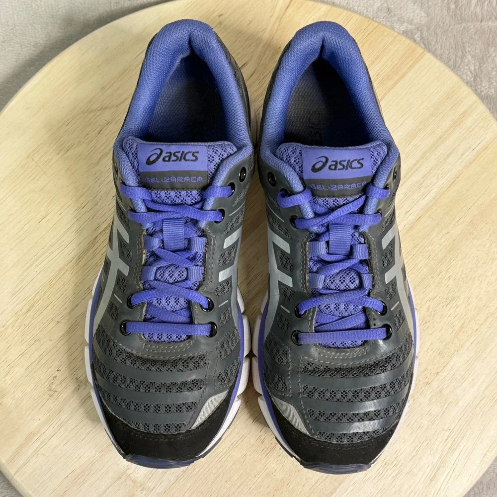 Asics Gel-Zaraca‎ Womens Running Shoes Grey Black Purple Low Top Sneakers
